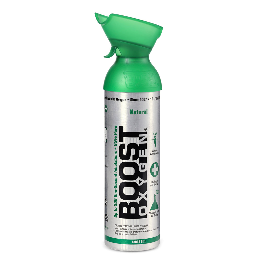 2026 Boost Oxygen Natural Portable 10 Liter Pure Canned Oxygen, Flavorless (18 Pack)