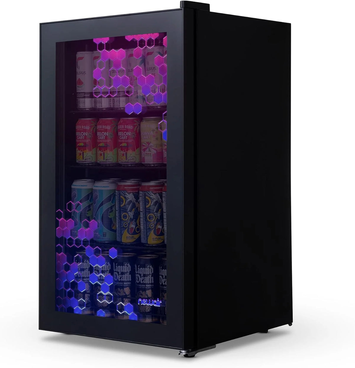 2026 Beverage Refrigerator Cooler | 126 Cans Free Standing with Right Hinge Glass Door | Mini Fridge Beverage Organizer Perfect For Beer, Wine, Soda, And Cooler Drinks