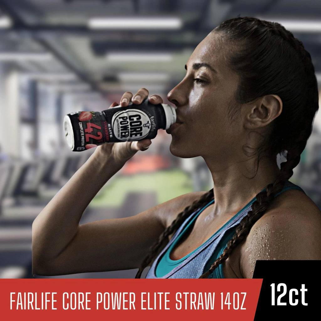 2026 Core Power Fairlife Elite 42g High Protein Milk Shake - Kosher, Strawberry Protein Shake for Workout Recovery - 14 Fl Oz Pack of 12 & Multi-Purpose Key Chain
