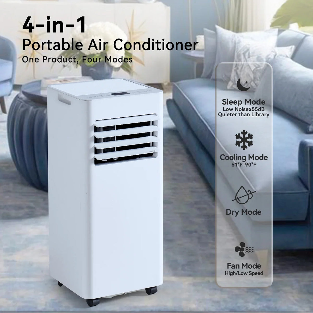 2026 NewBapipro 10,000 BTU Smart Portable AC - WiFi/Remote, 4-in-1 for 300 Sq.Ft, 24H Timer, Window Kit, ??55dB, ETL Certified