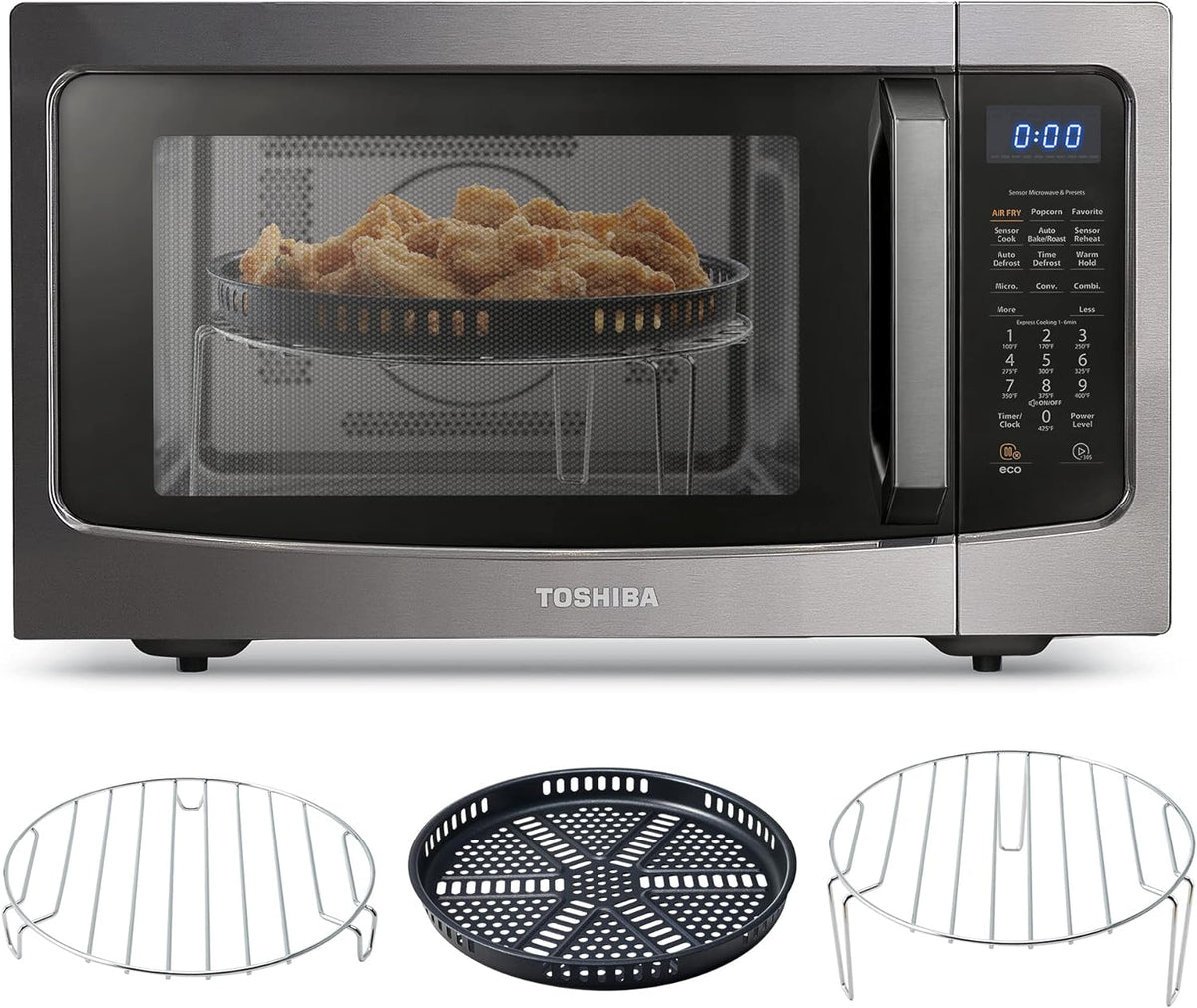 2026 4-in-1 ML-EC42P(SS) Countertop Microwave Oven, Smart Sensor, Convection, Air Fryer Combo, Mute Function, Position Memory 13.6" Turntable, 1.5 Cu Ft, 1000W, Silver