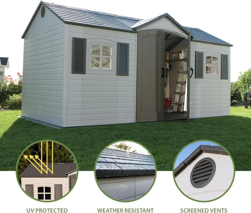 2026 6446 Outdoor Storage Shed, 8 x 15 Foot, Desert Sand