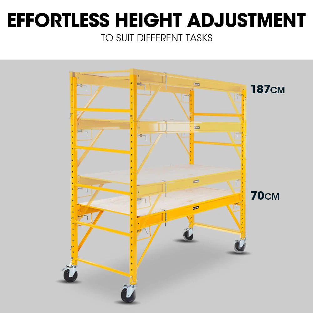 2026 Adjustable Mobile Scaffolding, 450kg Capacity, with Trapdoor Hatch