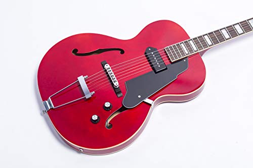 2026 GROTE Jazz Electric Guitar Hollow Body Chrome Hardware P90 pickup (RED)