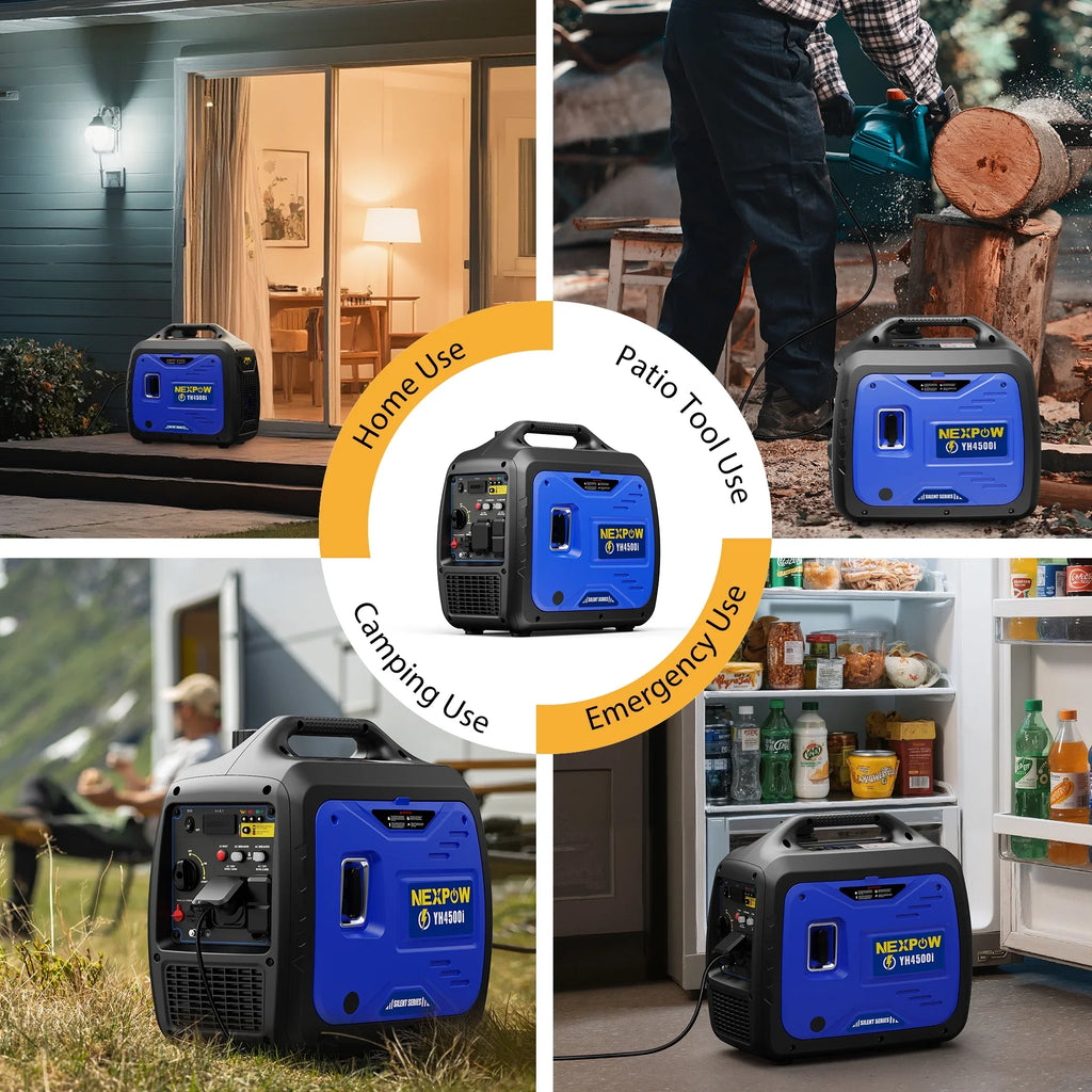 2026 NewNEXPOW 2250W Portable Inverter Generator, Gasoline Power Quiet Lightweight for Backup Home & Camping, Eco-Mode Feature, Parallel Capability, EPA Compliant