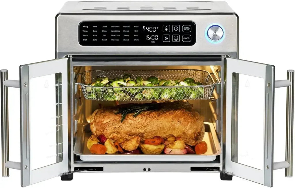 2026 26-Qt. Extra-Large Air Fryer Convection Toaster Oven with French Doors, Stainless Steel