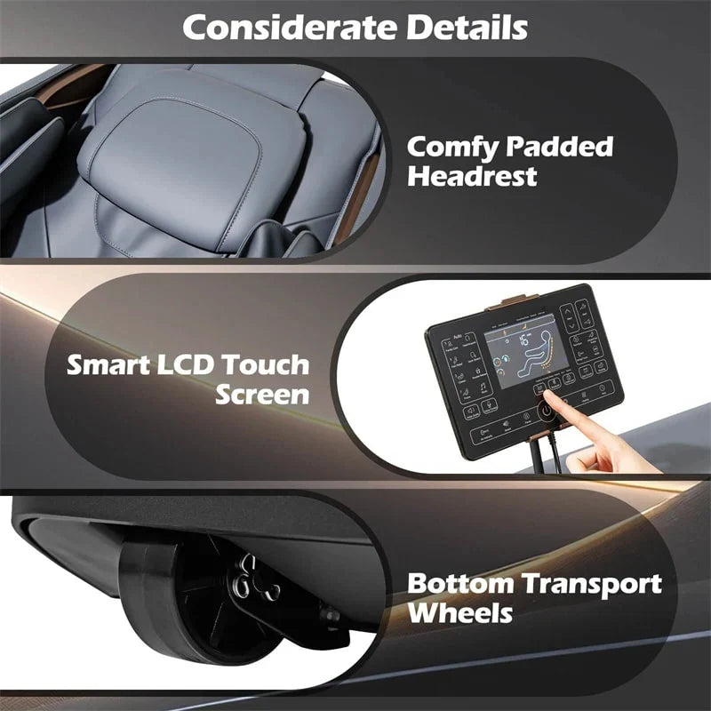 2026 Full Body Zero Gravity Massage Chair, SL Track Massage Recliner with Airbags, Back & Waist Heater, Foot Rollers, Touch Screen, Auto Shoulder Scan