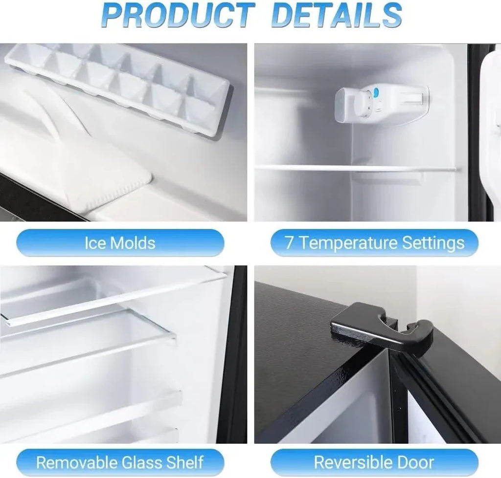 2026 NewApartment-sized refrigerator, 3.5 cubic feet (approx. 99 liters) usable capacity, small refrigerator with freezer compartment, suitable for houses and apartments, freestanding
