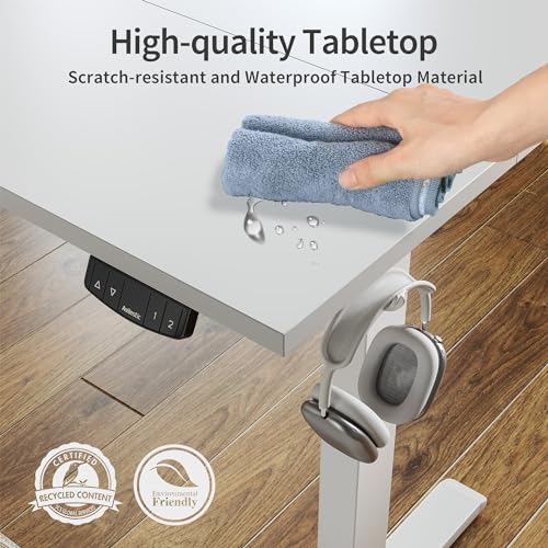 2026 Agilestic Electric Standing Desk, 48 x 24 Inches Height Adjustable Desk, Sit Stand up for Work Office Home, Ergonomic Rising Computer Table with Memory Preset, Rustic Brown