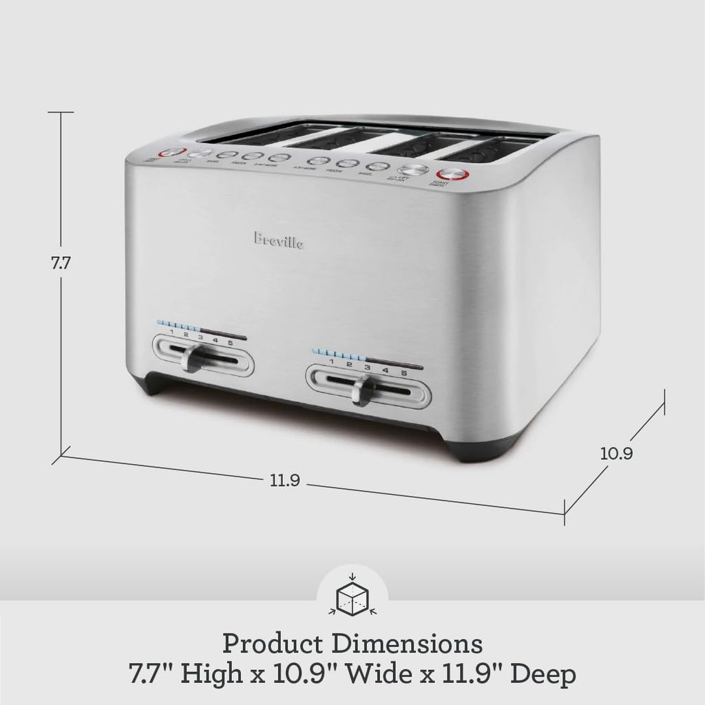 2026 Breville Die-Cast Smart Toaster, 2-Slice, Brushed Stainless Steel