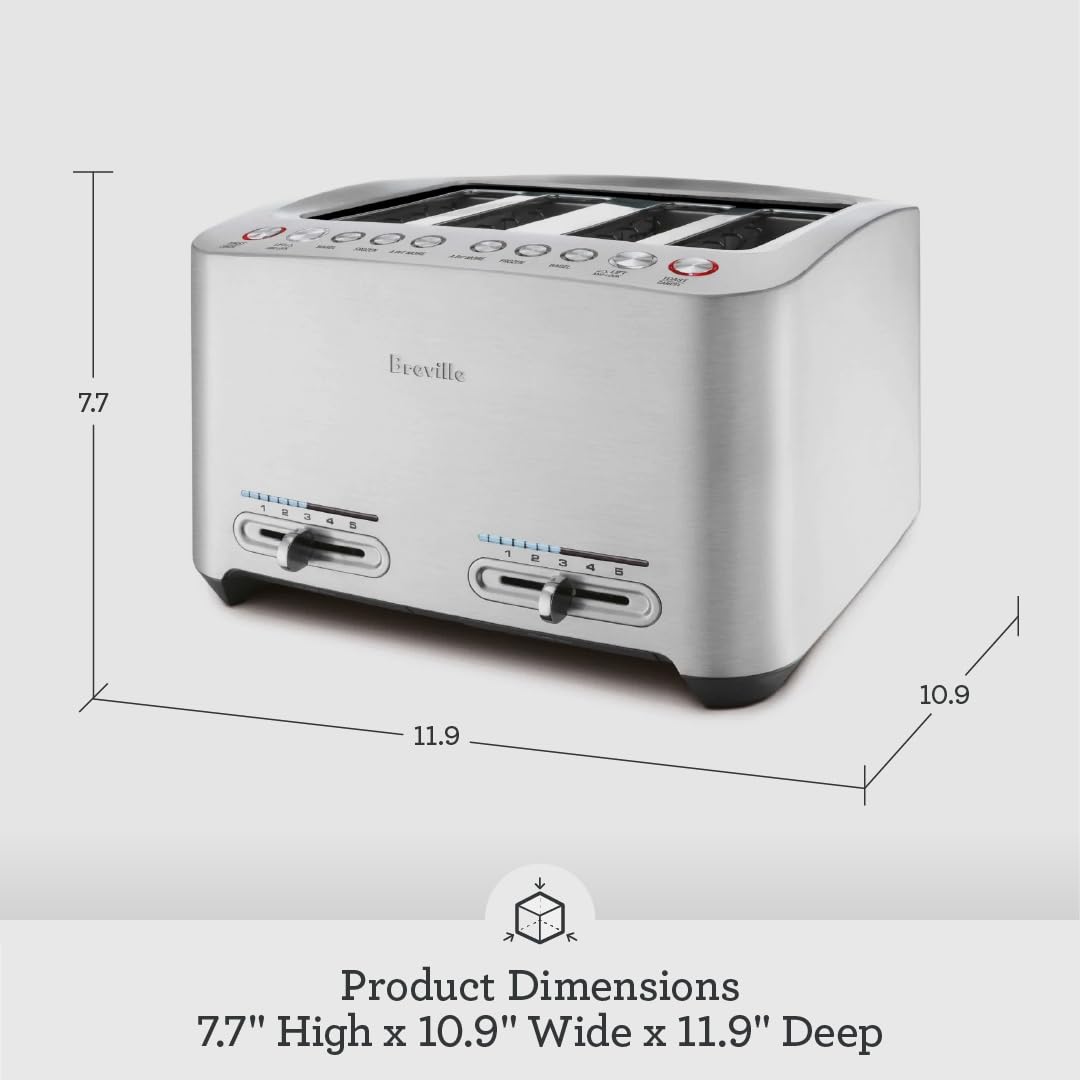 2026 Breville Die-Cast Smart Toaster, 2-Slice, Brushed Stainless Steel
