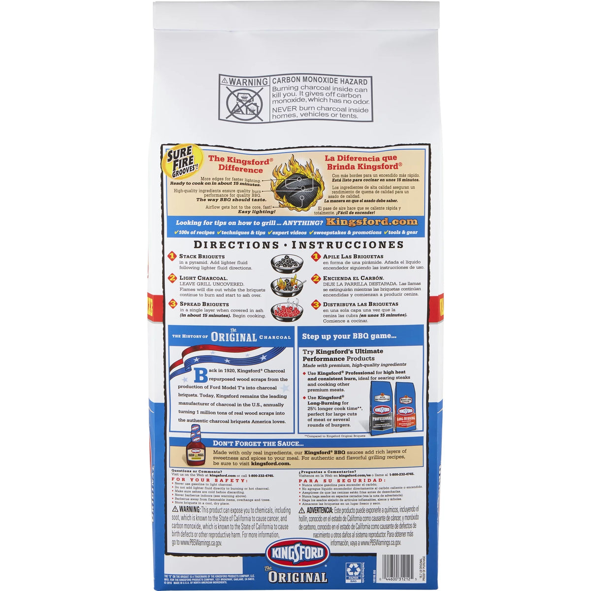 2026 Kingsford Original Charcoal Briquettes, Two 16.7 lb Bags