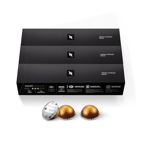 2026 Nespresso Capsules Vertuo, Double Espresso Dolce, 30-Count Espresso Pods, Brews 2.7 oz.