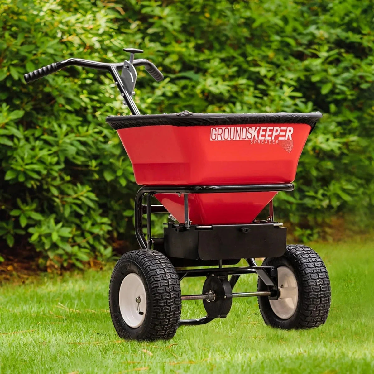 2026 NewMulti-purpose push-along spreader, 100 lb capacity, versatile tool for lawn seed, salt, de-icer, fertilizer and seeds