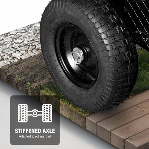 2026 BIG RED Heavy Duty ATV Trailer Steel Dump Cart: Yard Garden Trailer for Lawn Mower, Tractor, Garden Waste - 1,500lbs, 15 cu.ft Capacity
