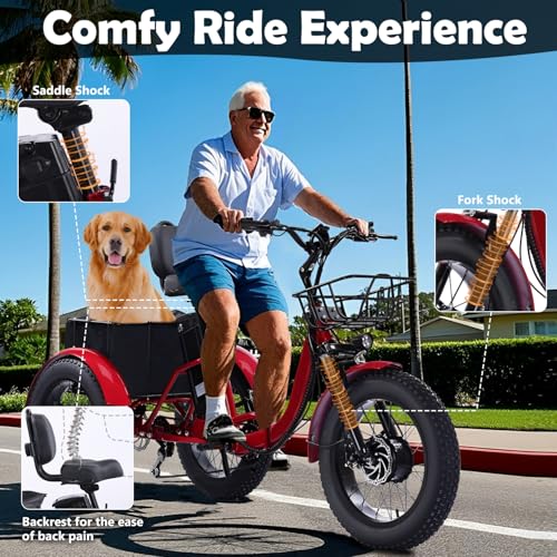 2026 Adult Electric Tricycle Adult Tricycle 3 Wheel Bikes Adults Electric Three Wheel Bike