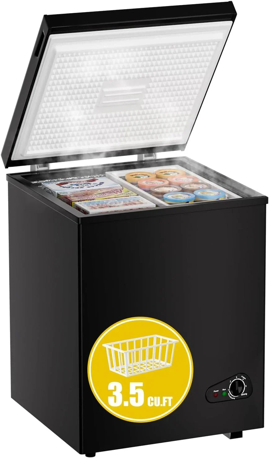 2026 7.0 Cu Ft Chest Freezer - Energy Efficient & Quiet Mini Freezer with Adjustable Thermostat - Compact Deep Freezer for Home, Apartment, and Garage - Removable Basket & Defrost Drain