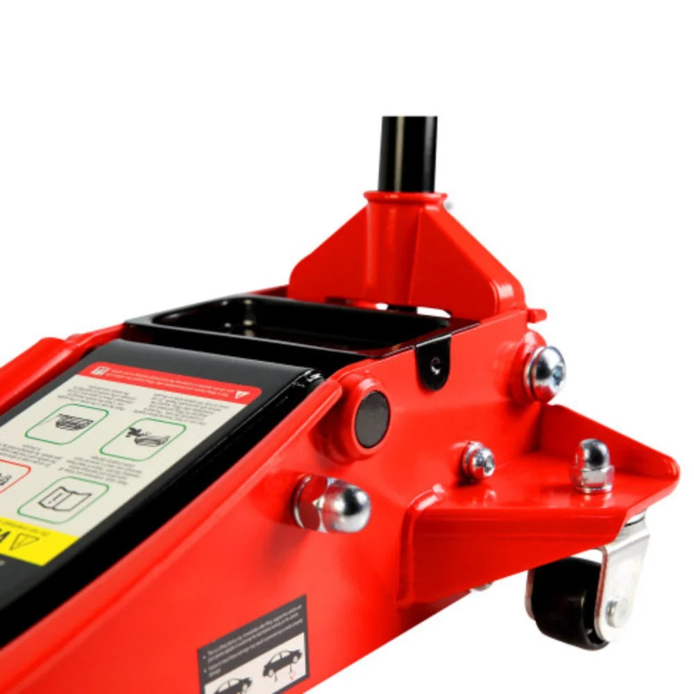 2026 3t Low Profile Jack, Red and Black, Ultra Low Floor Jack with Dual Pistons Quick Lift Pump, Car Jack Hydraulic AutoLifts for Home Garage Black+Red + Steel + 3T Dual pump + Lifting range 3.3"-19.7"