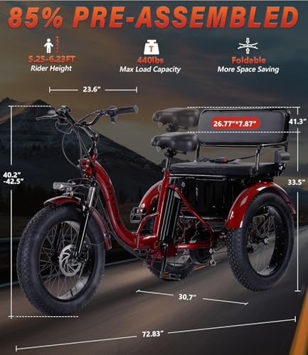 2026 Adult Electric Tricycle Adult Tricycle 3 Wheel Bikes Adults Electric Three Wheel Bike