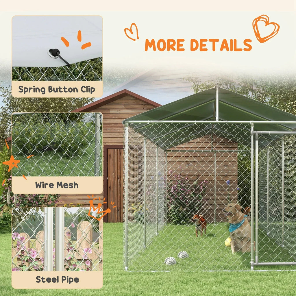 2026 19.7' x 7.5' x 7.5' Outdoor Dog Kennel W/ Waterproof Roof