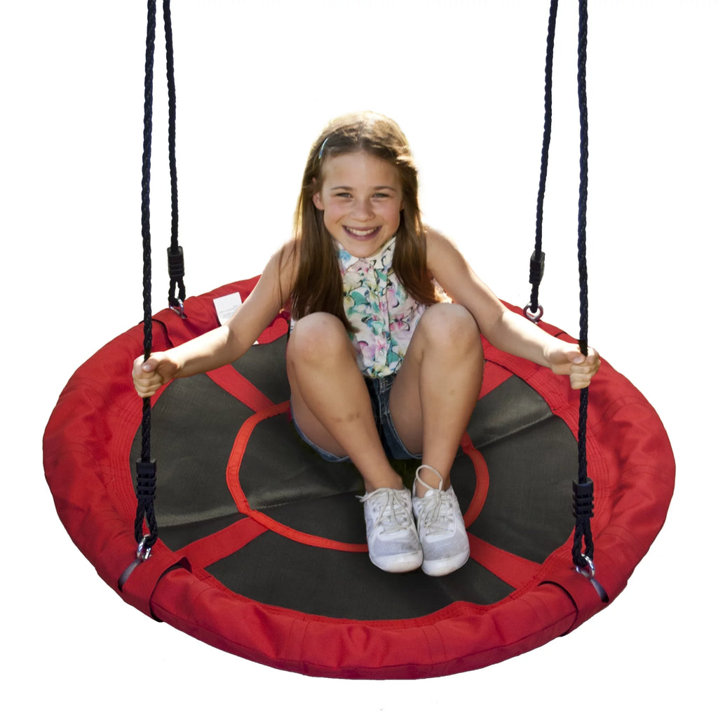 2026 WonkaWoo Little Flyers Platform Tree Swing, 40" Saucer Platform with Adjustable Height, Red