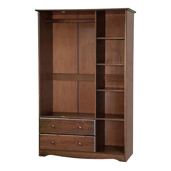 2026 100% Solid Wood Grand Wardrobe Armoire - Mocha