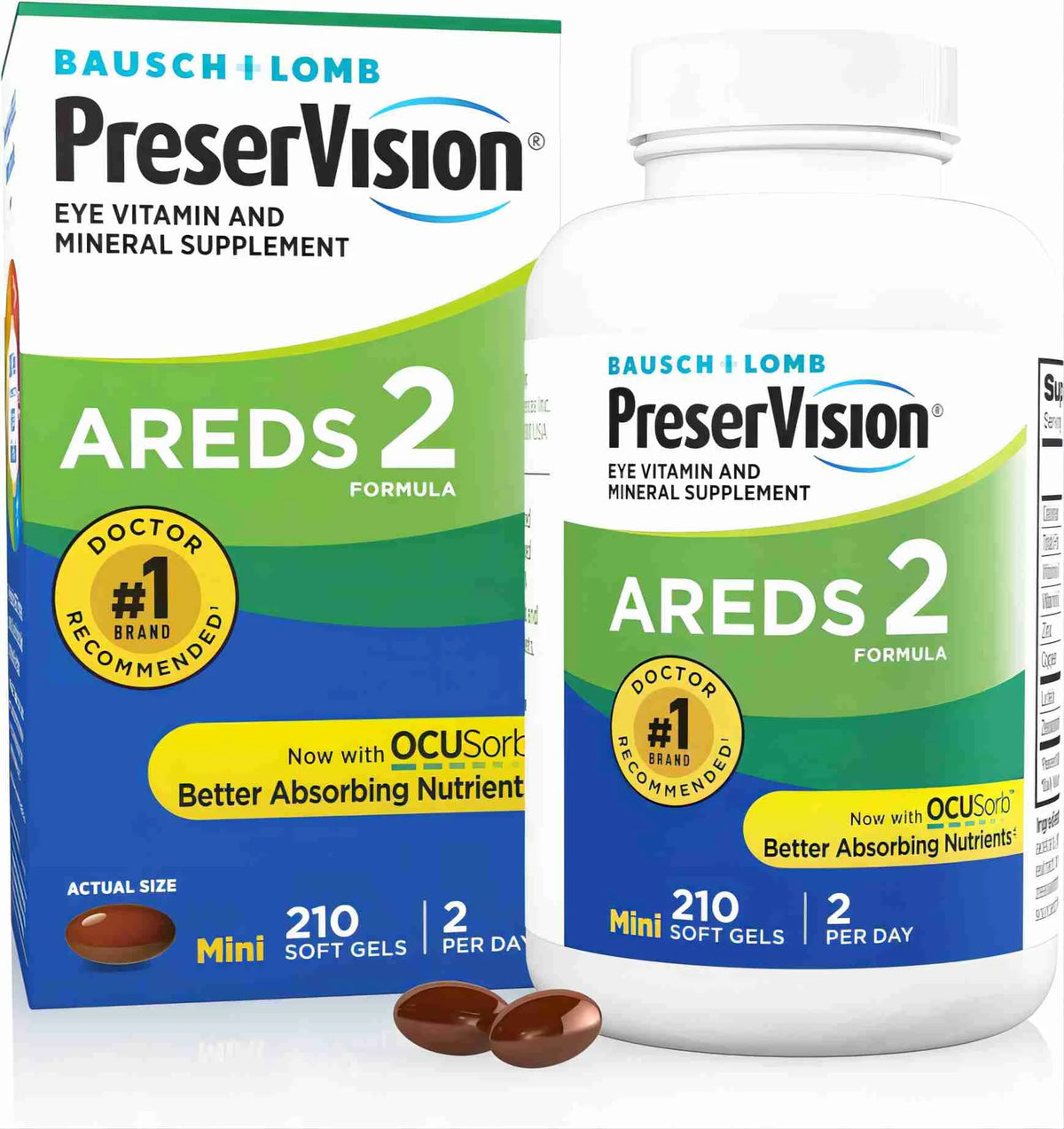 2026 PreserVision AREDS 2 Formula Eye Vitamin and Mineral Supplement, 210 softgels