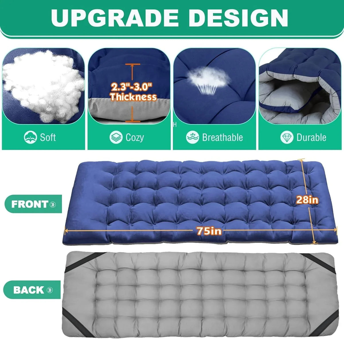 2026 NewSlsy 2 Pack Folding Bed Cot with 3.3 Inch 2 Sided Mattress, 75"* 28" Folding Camping Cots with Carry Bag, Portable Sleeping Cot Guest Bed