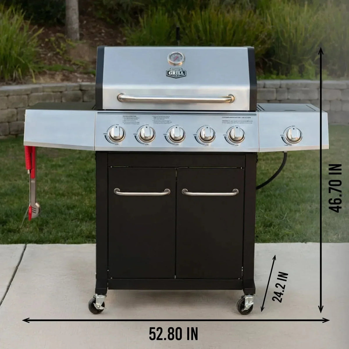 2026 5-Burner Propane Gas Grill with Side Burner