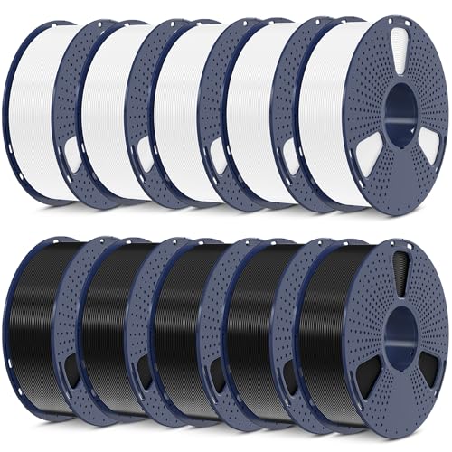 2026 SUNLU 4kg PLA 3D Printer Filament Bundle, Neatly Wound PLA Filament 1.75mm ±0.02mm, Individually Vacuum Packed, 4kg in Total, 1kg per Spool, 4 Pack, 4000g, 4Black