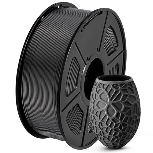 2026 SUNLU 4kg PLA 3D Printer Filament Bundle, Neatly Wound PLA Filament 1.75mm ±0.02mm, Individually Vacuum Packed, 4kg in Total, 1kg per Spool, 4 Pack, 4000g, 4Black