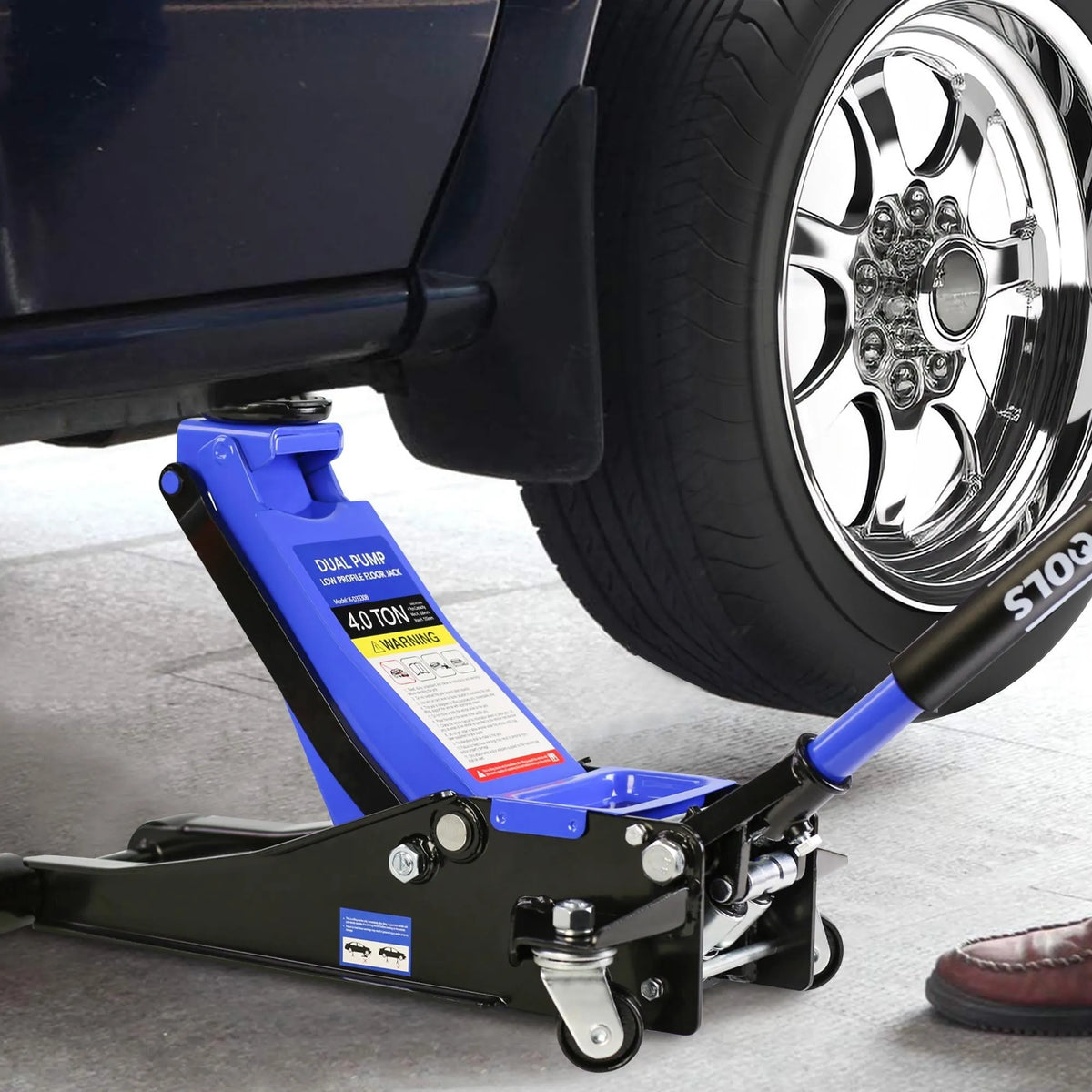 2026 4-Ton Floor Jack, Low Profile Car Jack, Heavy-Duty Trolley Jack Car Lift with Dual Pump Pistons, Lifting Range 4"-21", 8000LBS