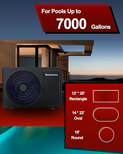 2026 27000BTU Smart Electric Pool Heater for In and Above Ground Pool up to 7,000 Gals, Pool Heat Pump with Schedule Function and Control via APP, Titanium Heat Exchanger, 120V