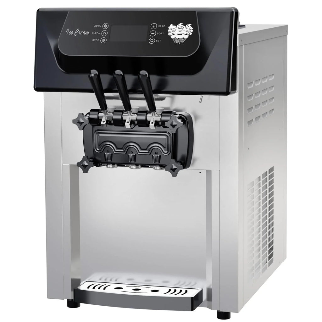 2026 2200W Commercial Ice Cream Machine, 3 Flavor Soft Serve Ice Cream Machine, 5.3-7.4 Gal/Hr, with LCD Touch Screen, Automatic Cleaning, High Productivity for Home Snack Bar & Restaurants