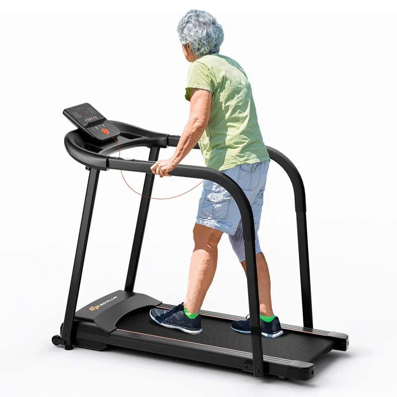 2026 2.5 Walking Treadmill for Senior with Long Handrail, 300 lbs Capacity, Recovery Fitness Exercise Machine for Home with Pulse Sensors