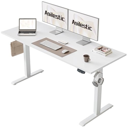 2026 Agilestic Electric Standing Desk, 48 x 24 Inches Height Adjustable Desk, Sit Stand up for Work Office Home, Ergonomic Rising Computer Table with Memory Preset, Rustic Brown