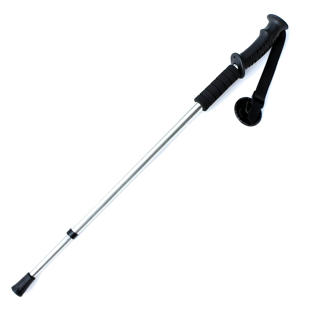Aluminum Trekking Pole, 3-Section Shock Absorbing, White