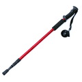 Aluminum Trekking Pole, 3-Section Shock Absorbing, Red