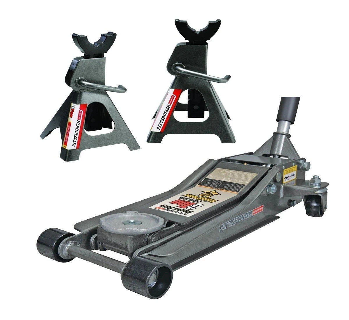 2026 3 Ton Low Profile Floor Jack and Jack Stands Set Combo with Rapid Pump Quick Lift