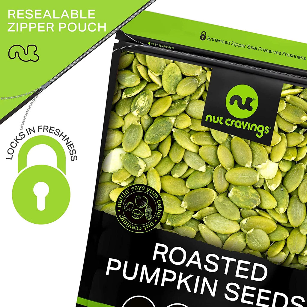 2026 Roasted & Unsalted Pumpkin Seeds, Pepitas, No Shell (3 lbs) by Nut Cravings