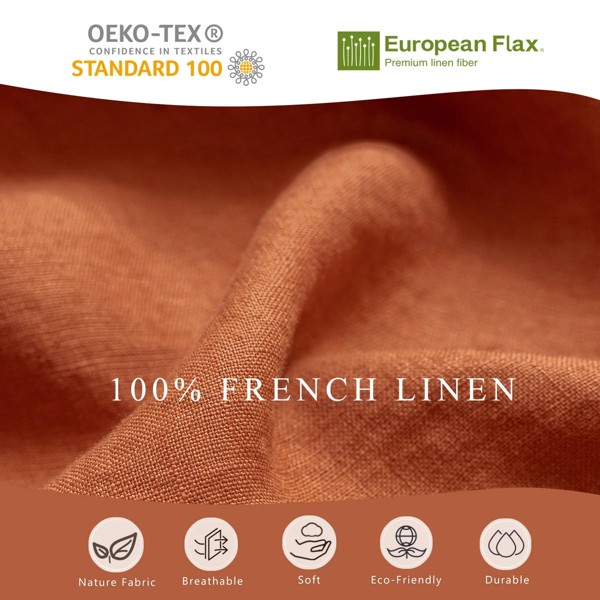 2026 New100% Pure Linen Duvet Cover with Button Closure and Corner Ties Soft & Breathable - Natural Full/Queen