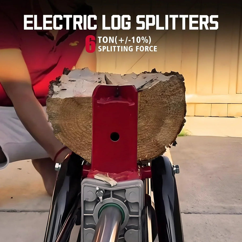 2026 Electric Log Splitter 7-Ton - Efficient Wood Splitter with 3500 Motor Speed, 15 Amp, Horizontal Full Beam Design and Steel Wedge for Firewood & Kindling Cutting