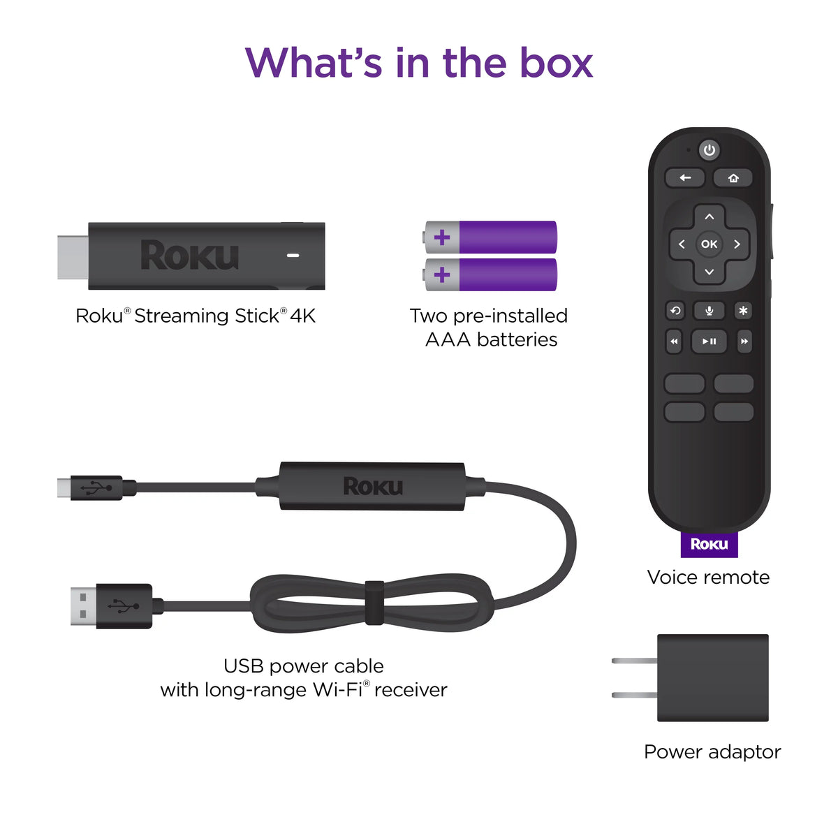 2026 Roku Streaming Stick 4K | Streaming Device 4K/HDR/Dolby Vision with Voice Remote with TV Controls and Long-Range Wi-Fi