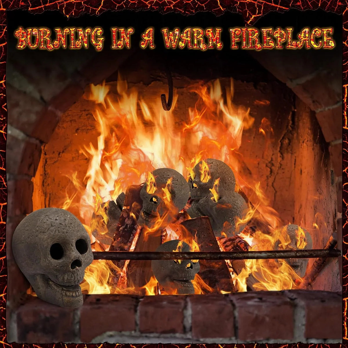 2026 48-Pack Fire Pit Skulls, Halloween Skull Stone Decorations