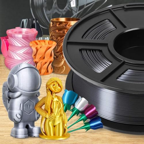 2026 SUNLU 4kg PLA 3D Printer Filament Bundle, Neatly Wound PLA Filament 1.75mm ±0.02mm, Individually Vacuum Packed, 4kg in Total, 1kg per Spool, 4 Pack, 4000g, 4Black