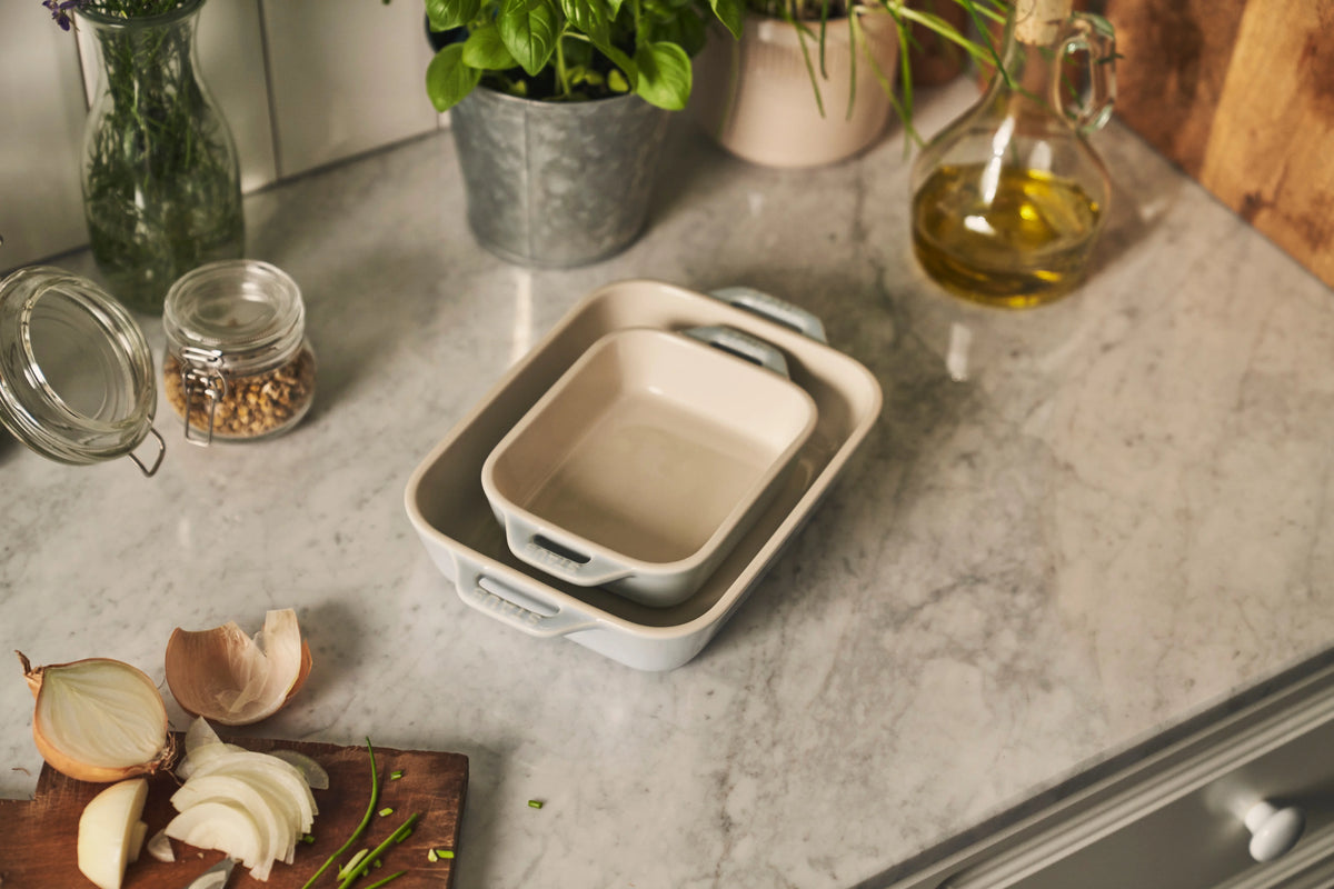 2026 Staub Ceramic 2-pc Rectangular Baking Dish Set - Macaron Pastel Blue