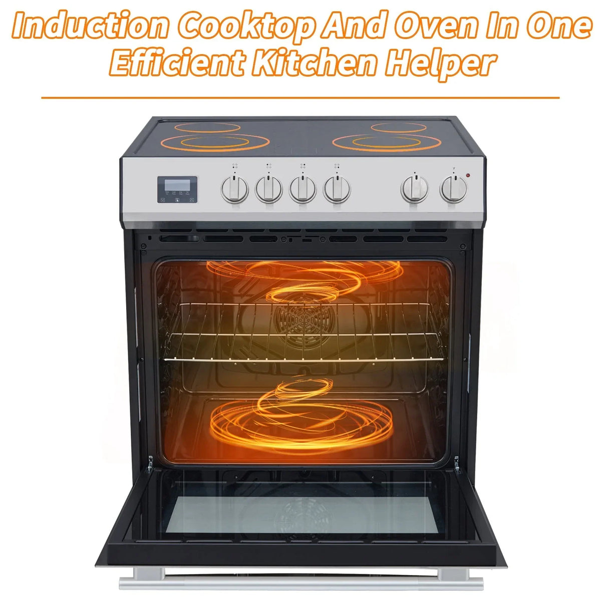 2026 5.0 Cu. Ft. Freestanding Electric Range with Front Controls and 5 Cooktop Elements, Stainless Steel