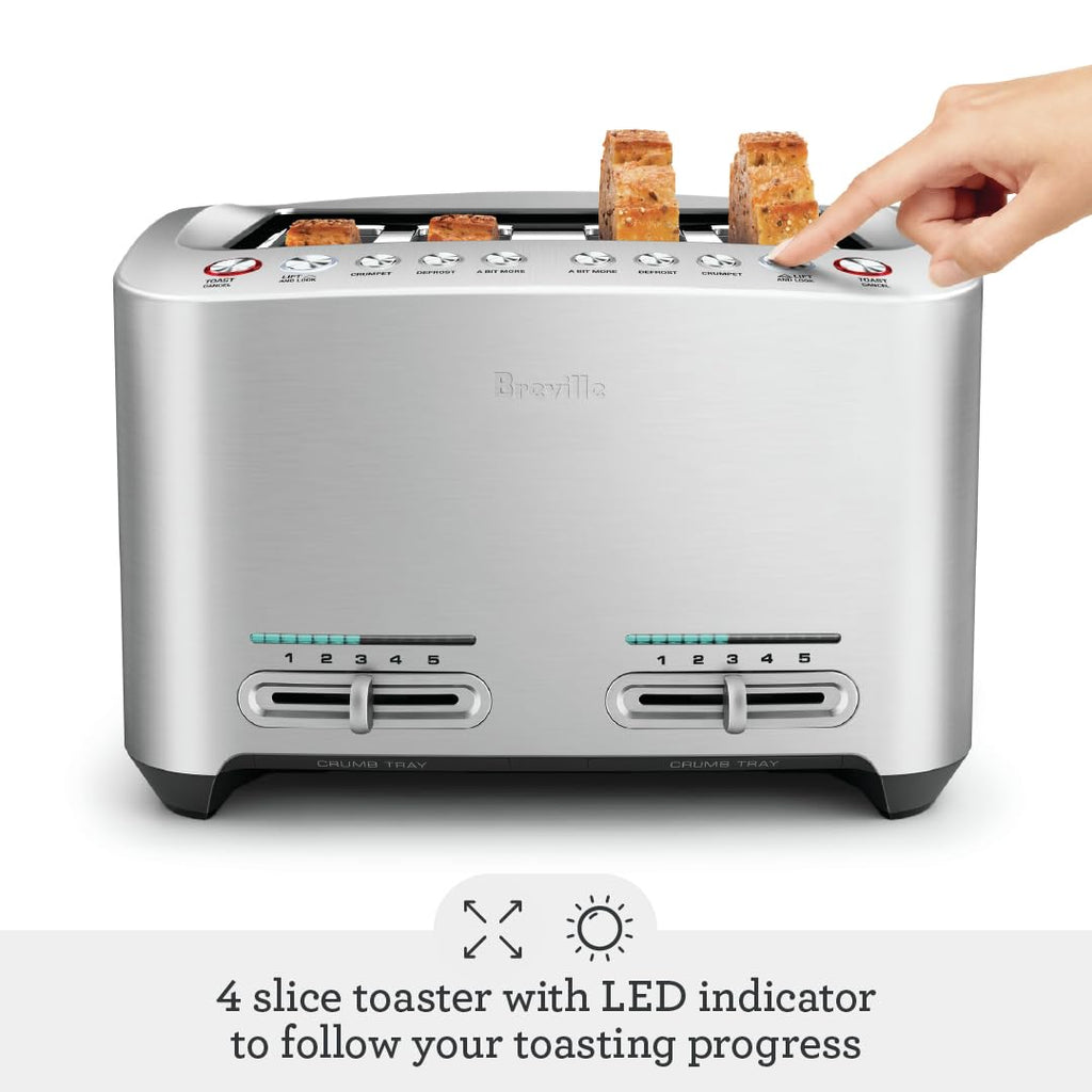 2026 Breville Die-Cast Smart Toaster, 2-Slice, Brushed Stainless Steel
