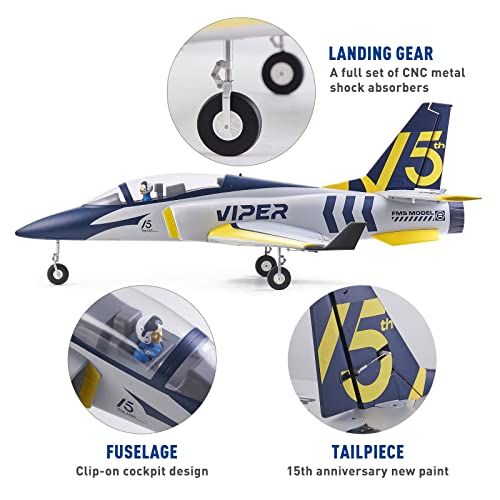 2026 Fms Rc Jets 70mm Viper V2 EDF Navy Blue rc Airplanes for Adults for Trainer for Beginners 6 CH Remote Control Planes PNP (NO Control Battery Charger)