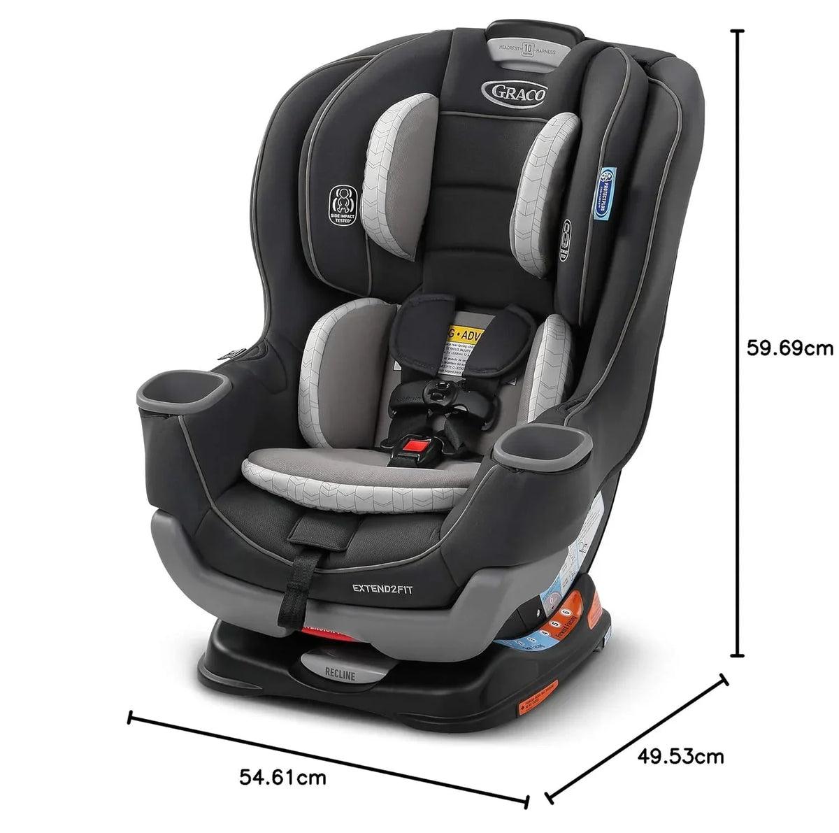 2026 Extend2Fit Convertible Baby Car Seat, Rear and Forward Facing, Adjustable Extension Panel for Extra Legroom, Gotham